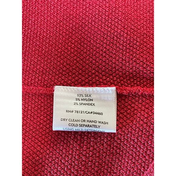 Womens Eileen Fisher Red Silk Blend Open Knit Textured Cardigan Sweater No Size - Picture 2 of 10